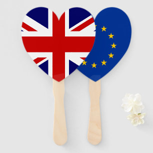British Union Jack and EU European Union flag Hand Fan