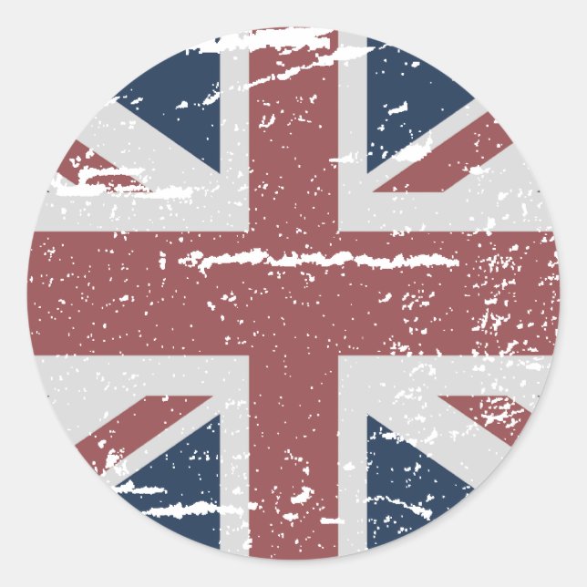 BRITISH UNION JACK CLASSIC ROUND STICKER (Front)