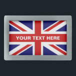 British Union Jack flag belt buckle | Personalize<br><div class="desc">British Union Jack flag belt buckle. English pride flag of UK United Kingdom Great Britain. Trendy fashion accessory for men women and teen kids.</div>