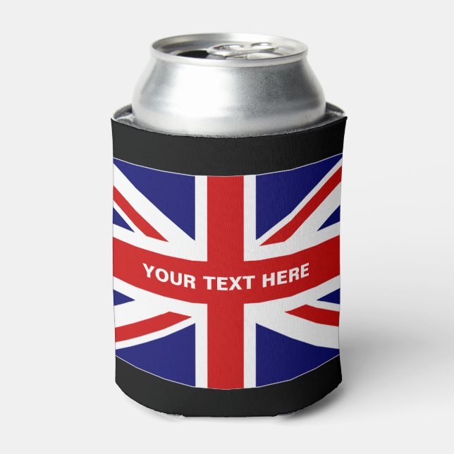 British Union Jack flag can coolers | Personalize (Can Front)