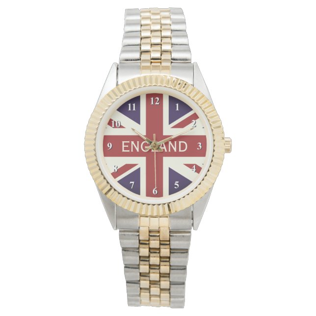 British Union Jack flag custom bracelet watch (Front)