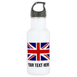 British Union Jack flag custom drink water bottle