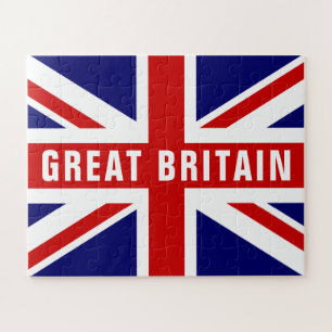 British Union Jack flag custom puzzle in gift box
