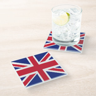 British Union Jack Flag Glass Coaster