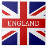 British Union Jack flag large square custom tile<br><div class="desc">British Union Jack flag large square custom tile. Patriotic design with UK flag of United Kingdom, Great Britain, England.</div>