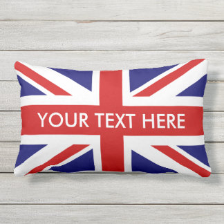 British Union Jack flag outdoor throw pillows