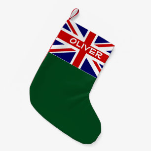 British Union Jack flag personalized Holiday Small Christmas Stocking