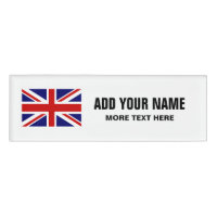 British Union Jack flag personalized name tags