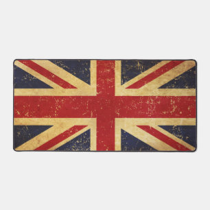 British Union Jack Flag Vintage Grunge Desk Mat