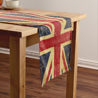 British Union Jack Flag Vintage Short Table Runner