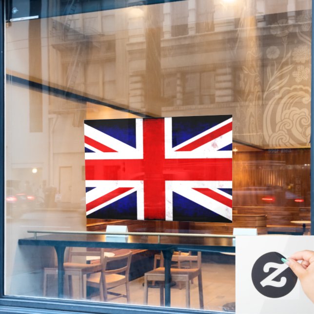 British Union Jack Flag Window Cling (Cafe Window)