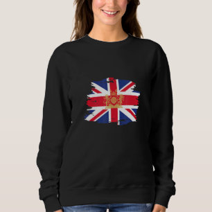 British Union Jack Flag With Royal Crest Uk United Sweatshirt