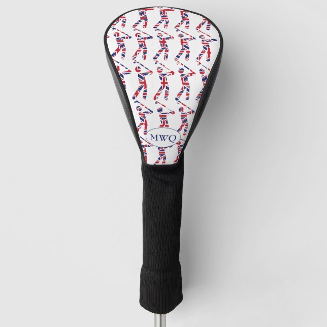 British Union Jack Monogram DRIVER Golf Head Cover (Front)