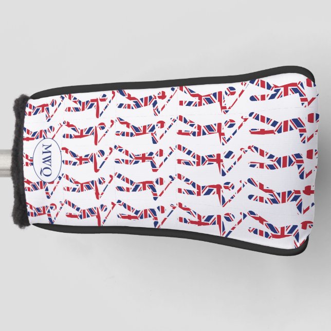 British Union Jack Monogram Golf Head Cover (Front)