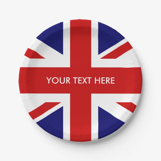 British Union Jack paper party plates (Front)