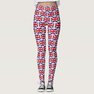 British Union Jack UK flag pattern yoga or workout Leggings
