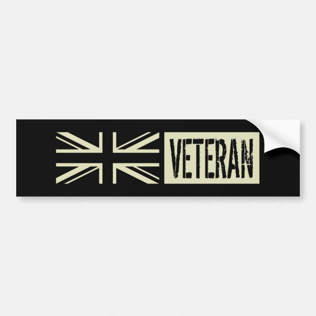 British Veteran Black Flag Bumper Sticker (Front)