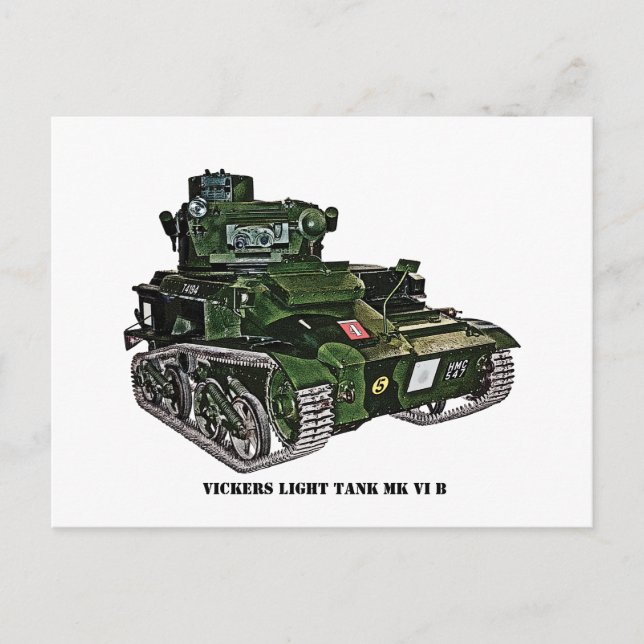 British Vickers Light Tank VI B Postcard (Front)