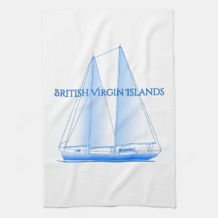 British Virgin Islands Coastal Nautical Sailing Sa Kitchen Towel