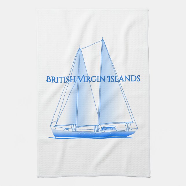 British Virgin Islands Coastal Nautical Sailing Sa Kitchen Towel (Vertical)
