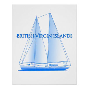 British Virgin Islands Coastal Nautical Sailing Sa Poster