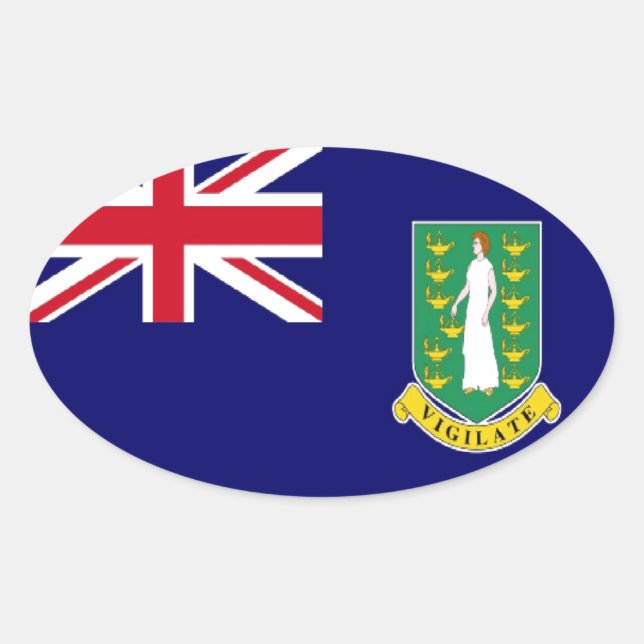 British Virgin Islands Flag Oval Sticker (Front)