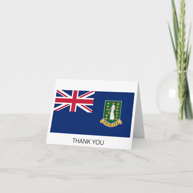 British Virgin Islands Flag Thank You Card (Front)