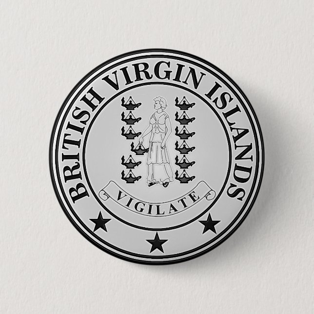 British Virgin Islands  Round Emblem 2 Inch Round Button (Front)