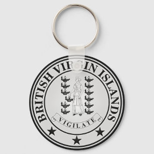 British Virgin Islands Round Emblem Keychain