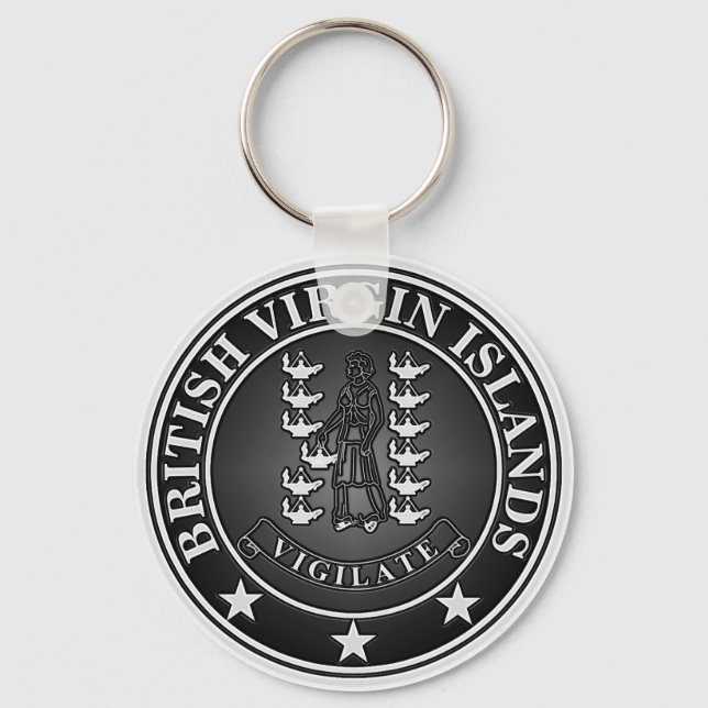 British Virgin Islands  Round Emblem Keychain (Front)