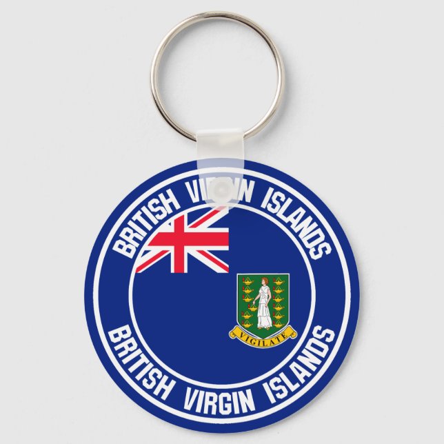 British Virgin Islands Round Emblem Keychain (Front)