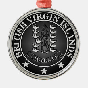 British Virgin Islands  Round Emblem Metal Ornament
