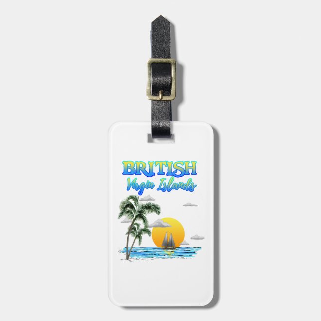 British Virgin Islands Sailing Luggage Tag (Front Vertical)