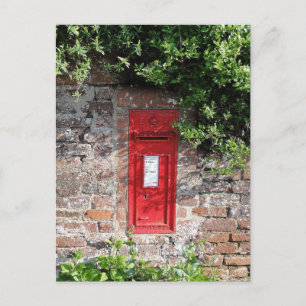 British wall letter box postcard