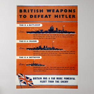 British weapons WW2 - Battleships Poster