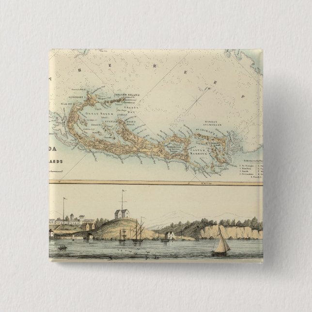 British West Indian Possessions 2 Inch Square Button (Front)