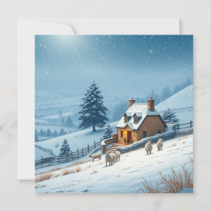 British winter landscape  holiday card