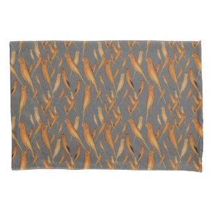 British Yorkshire Canary Grey Brocade Background Pillowcase