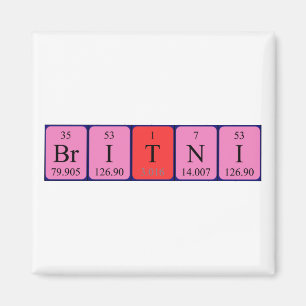 Britni periodic table name magnet