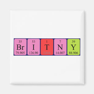 Britny periodic table name magnet