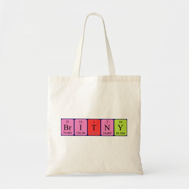 Britny periodic table name tote bag (Front)
