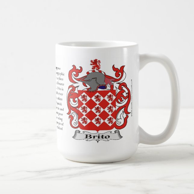 Brito name, the Origin, the Meaning and the Crest Coffee Mug (Right)