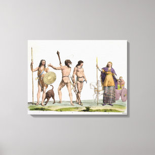 Britons, Caledonians, and Queen Boadicea, plate 4 Canvas Print