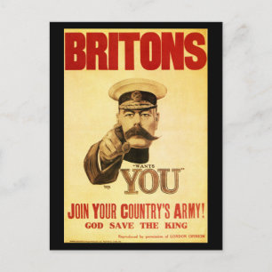Britons Wants You, Lord kitchener Postcard