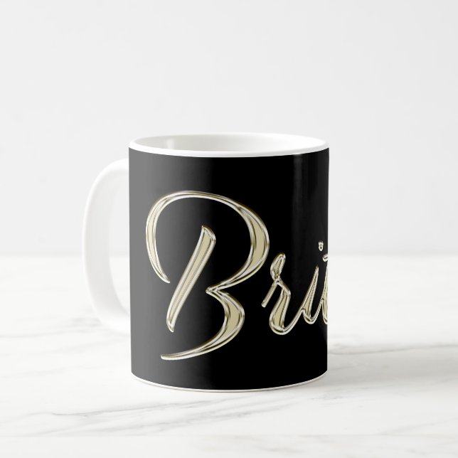 Britta white Handwriting Tasse Kaffeetasse Coffee Mug (Front Left)