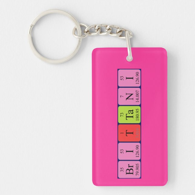 Brittani periodic table name keyring (Front)