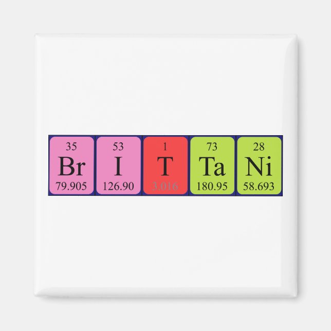Brittani periodic table name magnet (Front)