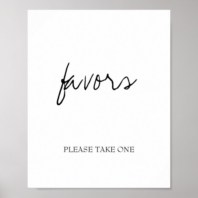 Brittany Black Calligraphy Wedding Favours Sign (Front)