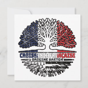 Brittany Breton French France Tree Roots Flag Card