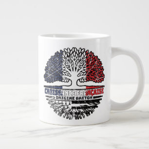 Brittany Breton French France Tree Roots Flag Large Coffee Mug